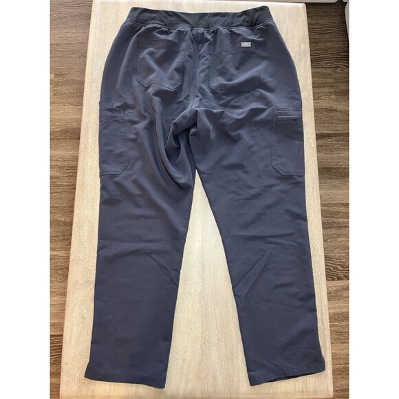 Figs Yola Skinny Scrubs in Gray w/ Pink Drawstrings Size XL - Picture 4 of 6